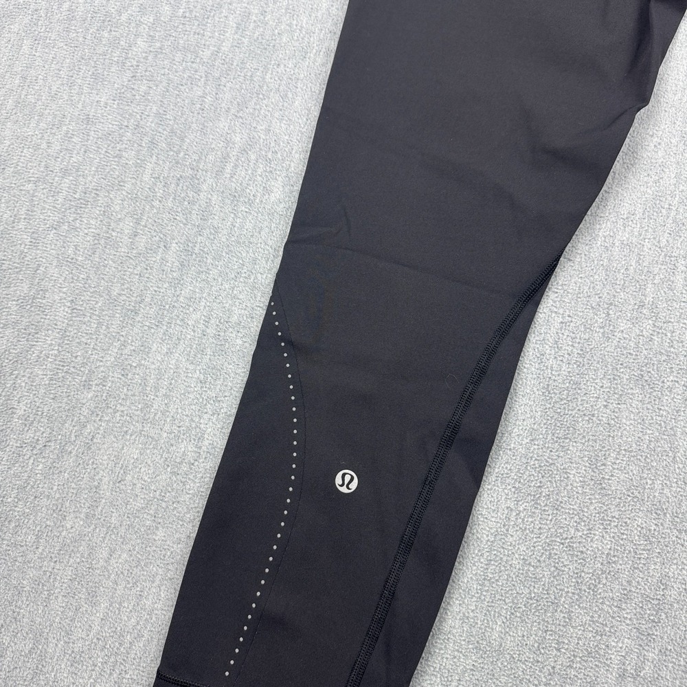 Lululemon Leggings Womens 8 Black Extra Mile Crop Reflective 24" Yoga Athletic - Picture 11 of 14